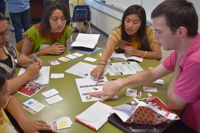 Participants at Summer Camp 2017 learning words in Zapotec with UC Santa Cruz linguist Steven Foley. Photo Credit: Pranav Anand