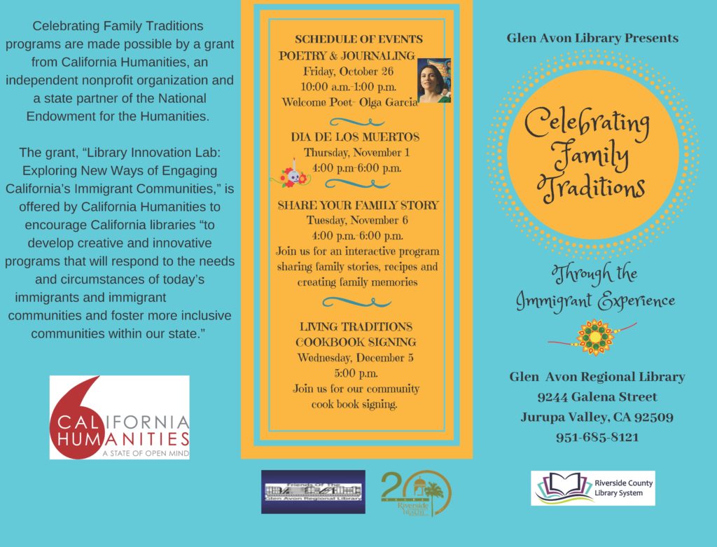 Click on image for full size PDF of program series Celebrating Family Traditions
