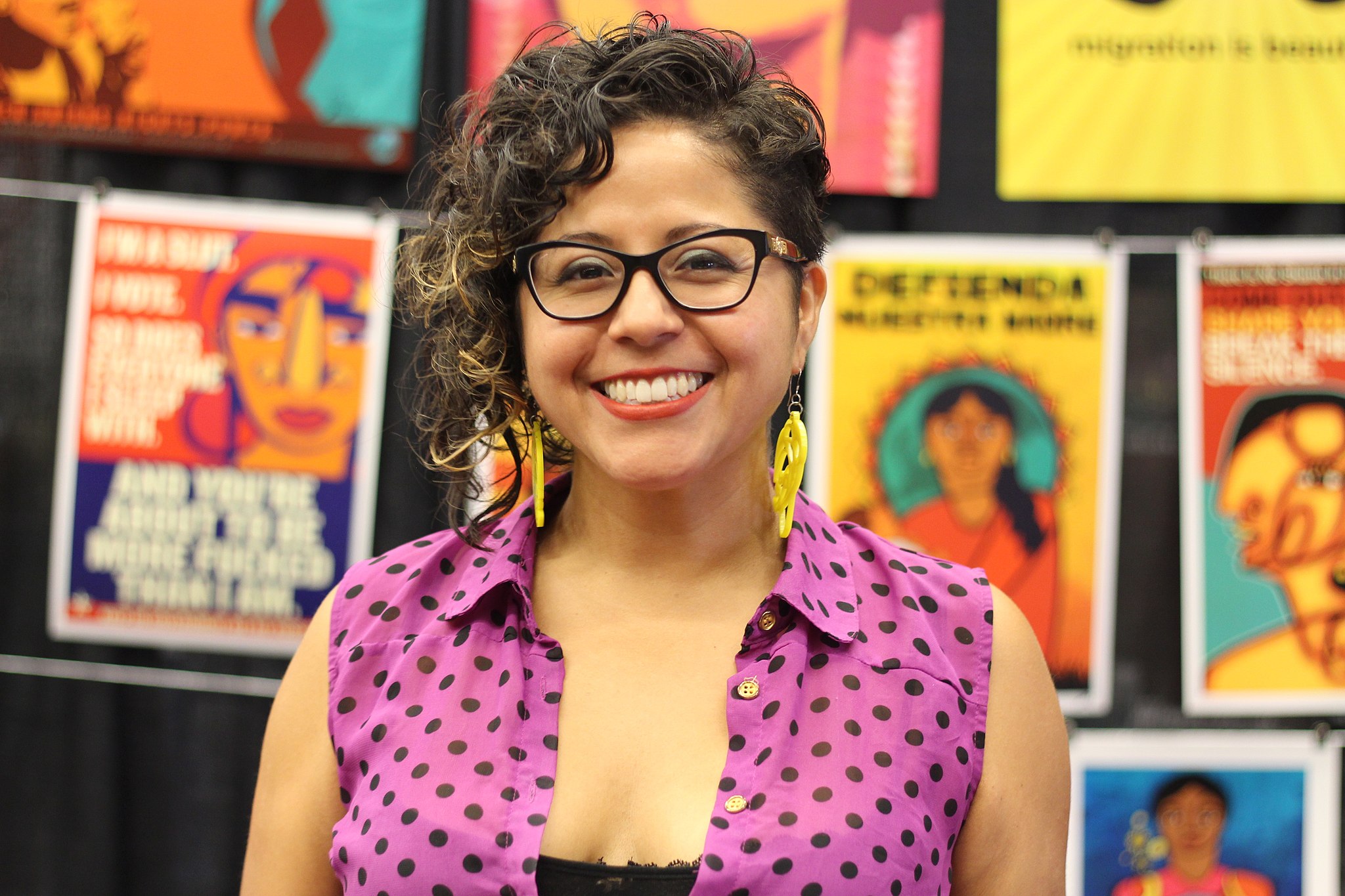 Artist and activist Favianna Rodriguez attends the National Women’s Studies Association’s annual conference, November 2016 in Montreal, Quebec. (Photo by Jami430/ Creative Commons)