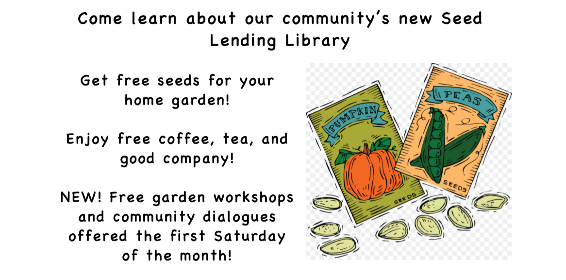 A flyer announcing the seed library.