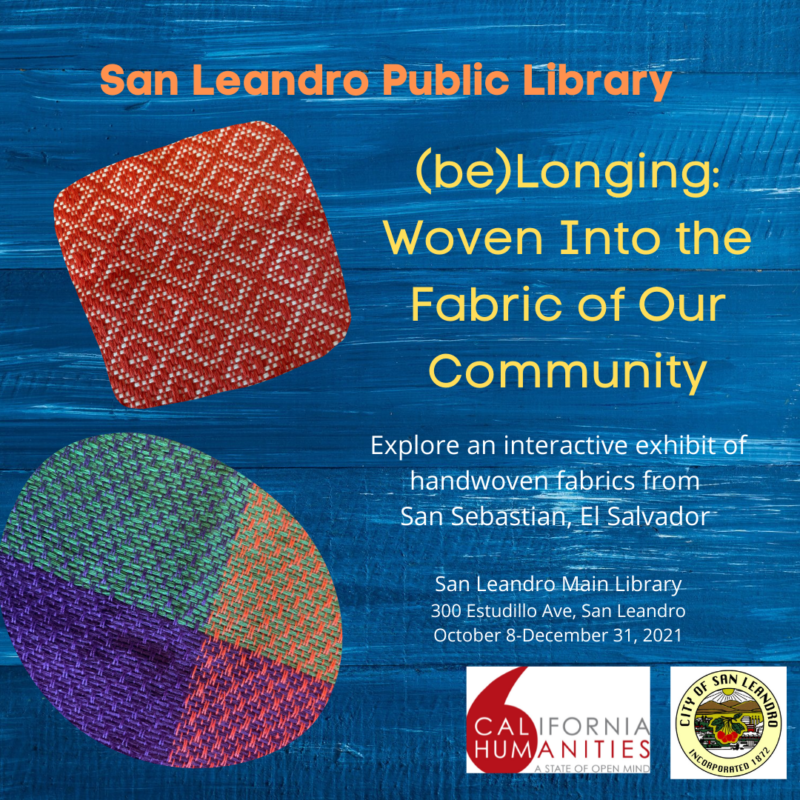 A flyer with photos of two colorful quilts and details of the event.
