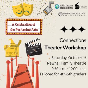 A flyer with theater props and a red carpet.