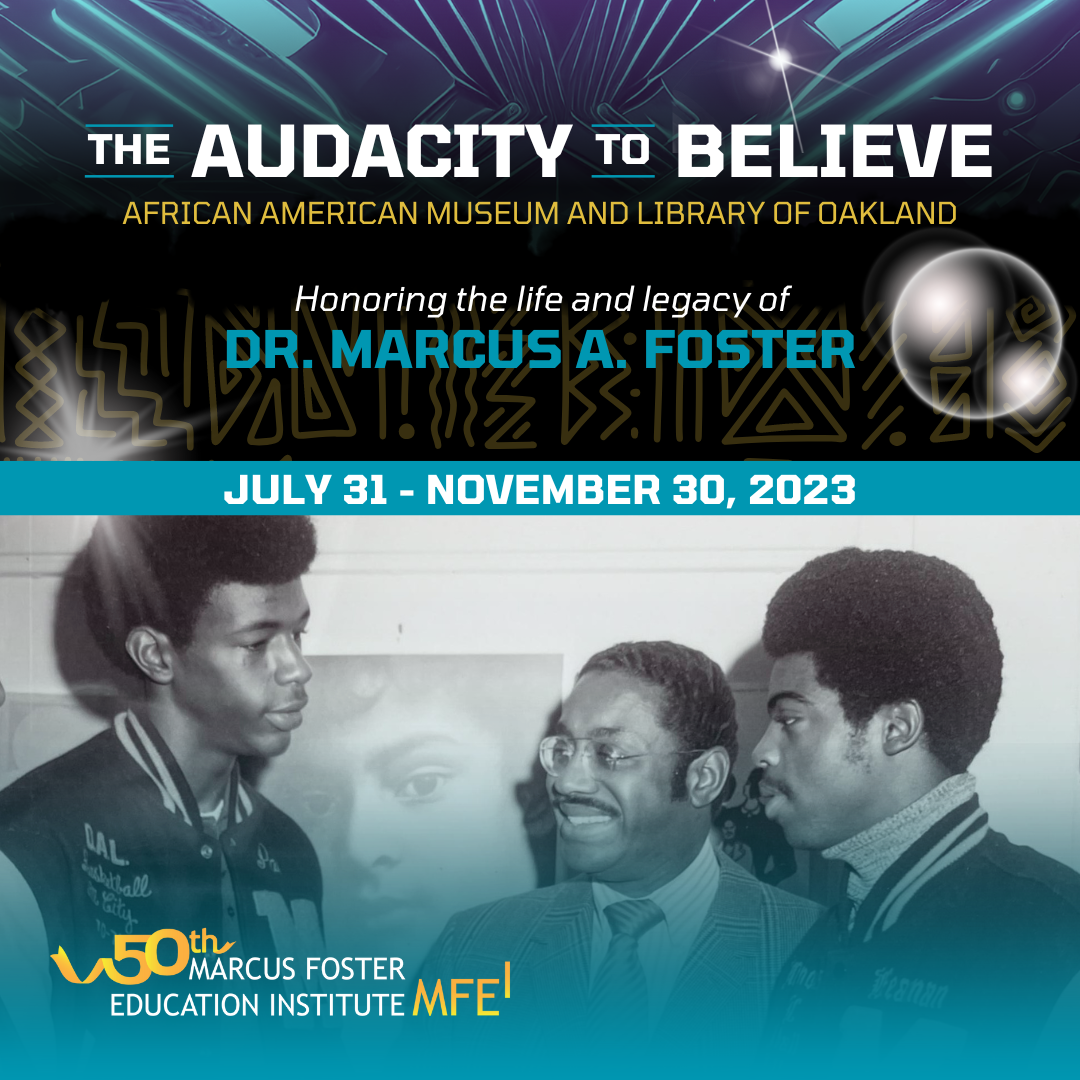 The Audacity to Believe promo image with black and white photo of three men and dates July 31-November 1