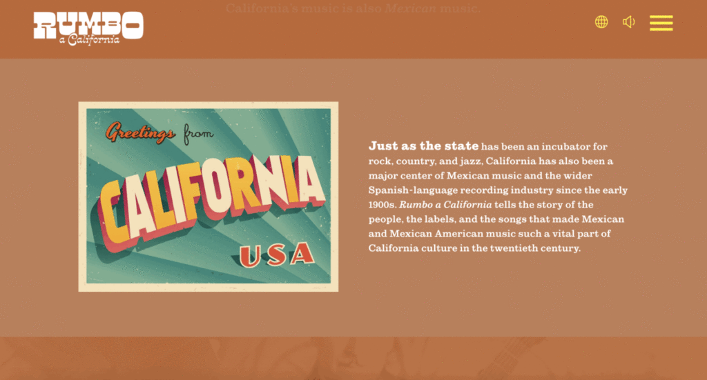 Screenshot from Rumbo a California website