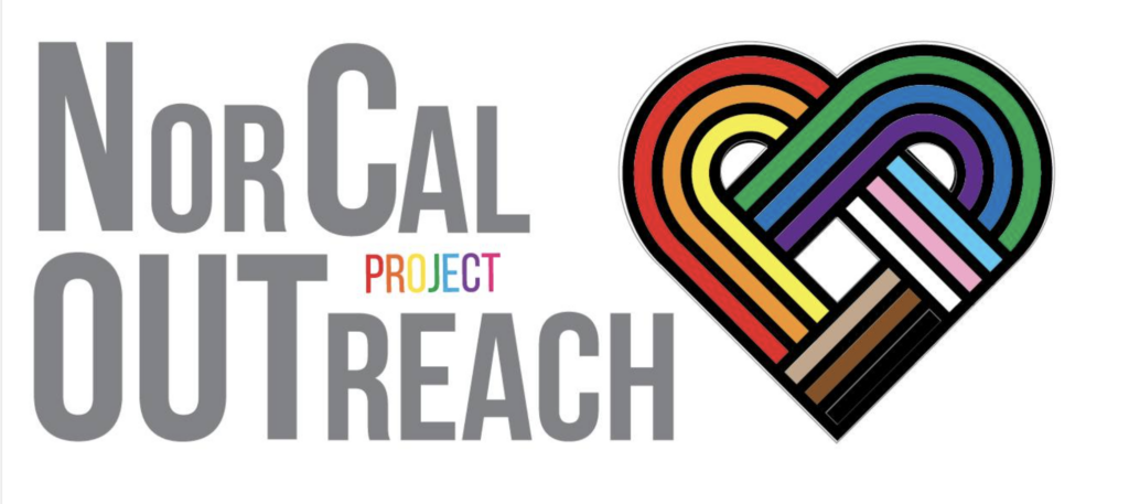 NorCal OUTreach project logo with rainbow heart.
