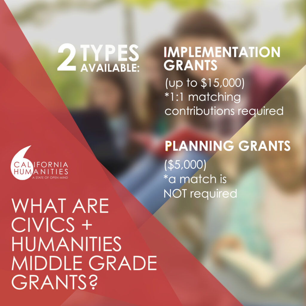 2Types Available: Implementation Grants *match is required and Planning Grants *match NOT required