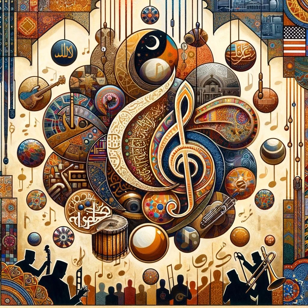 abstract artistic rendering of music bringing people together