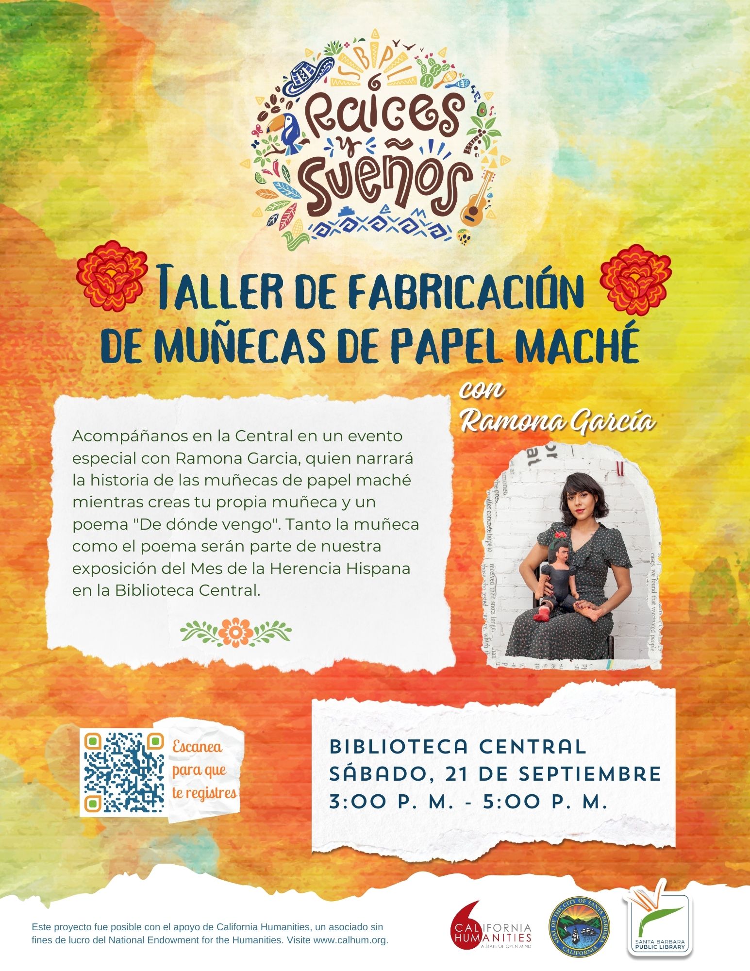 Taller-de-fabricacion-de-munecas-de-papel-mache flyer