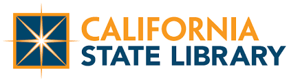 California State Library text logo with graphic of eight pointed star