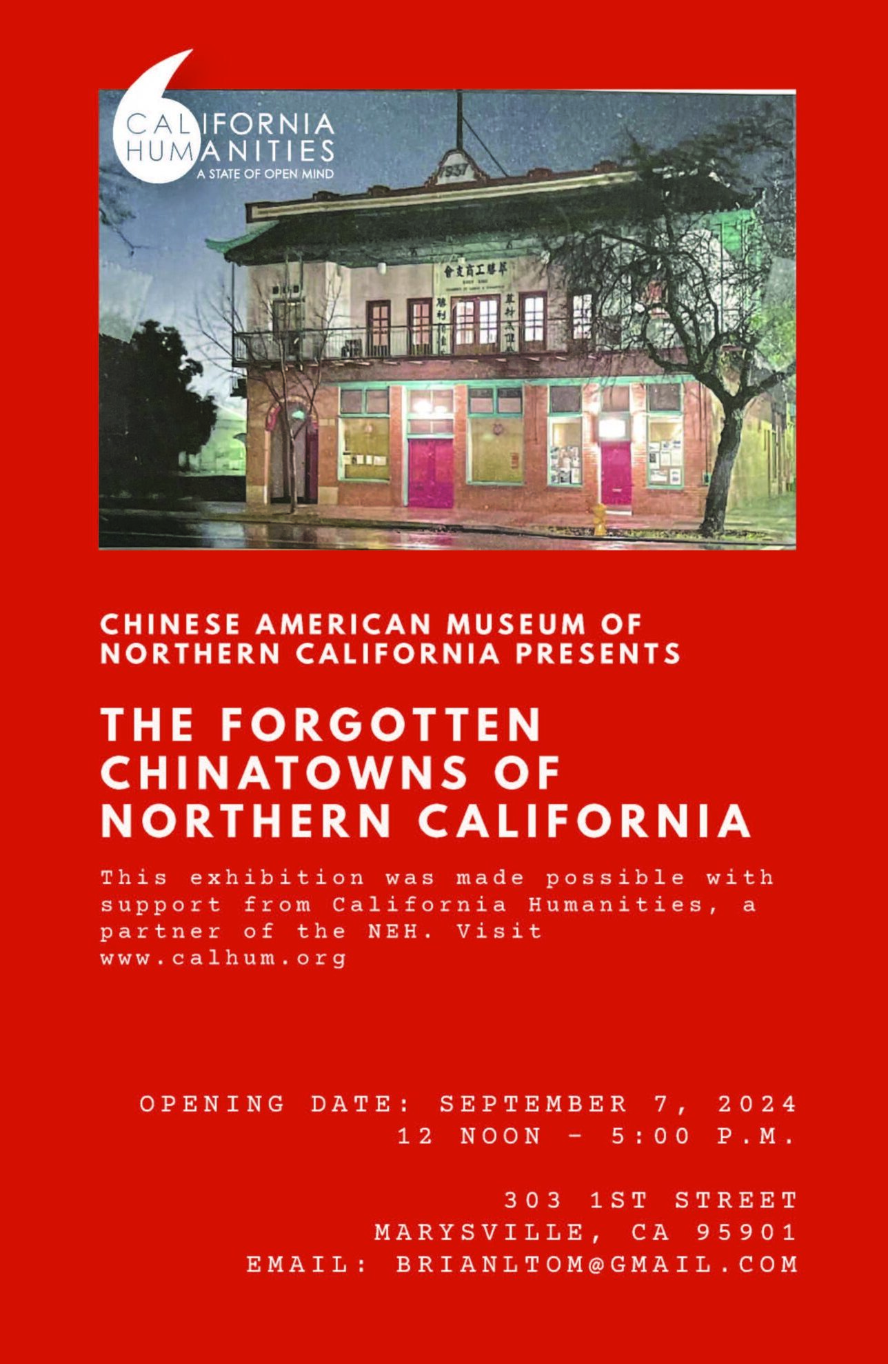 Forgotten Chinatowns of Northern California exhibit flyer_Marysville