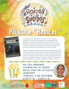 Raices y Suenos flyer for film screening