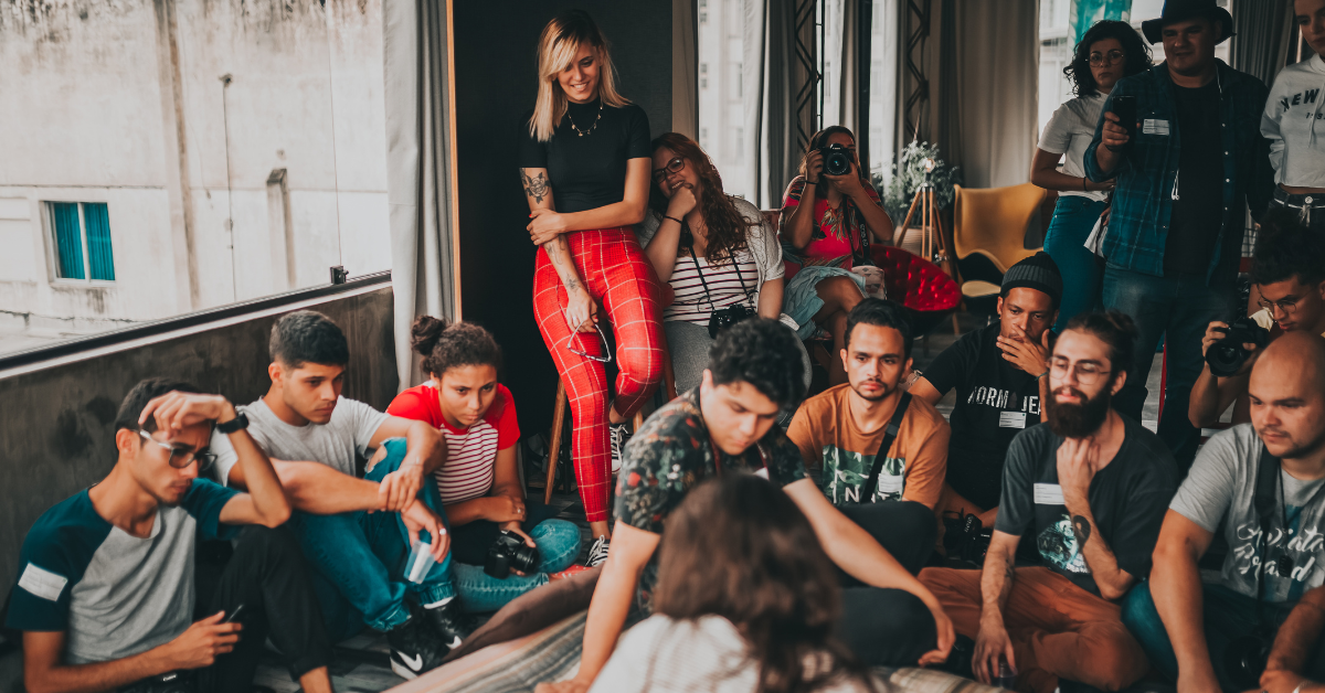 mid-sized group gathered in reflection.