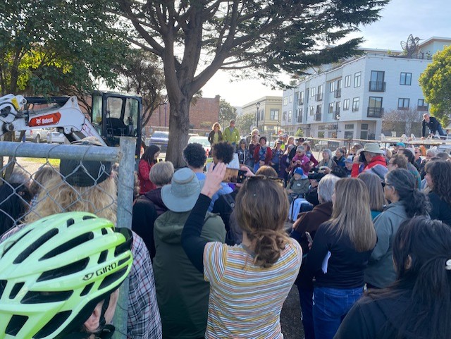 A crowd of more than 200 come to celebrate the ground blessing of the Eureka Chinatown Monument. (All photos by Mark Larson)