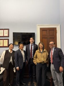 Pictured left to right picture 2: Elizabeth Ai, grantee, producer of New Wave, Rick Noguchi, President & CEO, US Rep John Harder, Priscilla Enriquez, board member, and Abe Hughes, board member